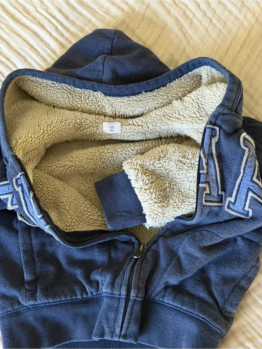 GAP Kids Dark Navy Hooded Zip Fleece Jacket 5T